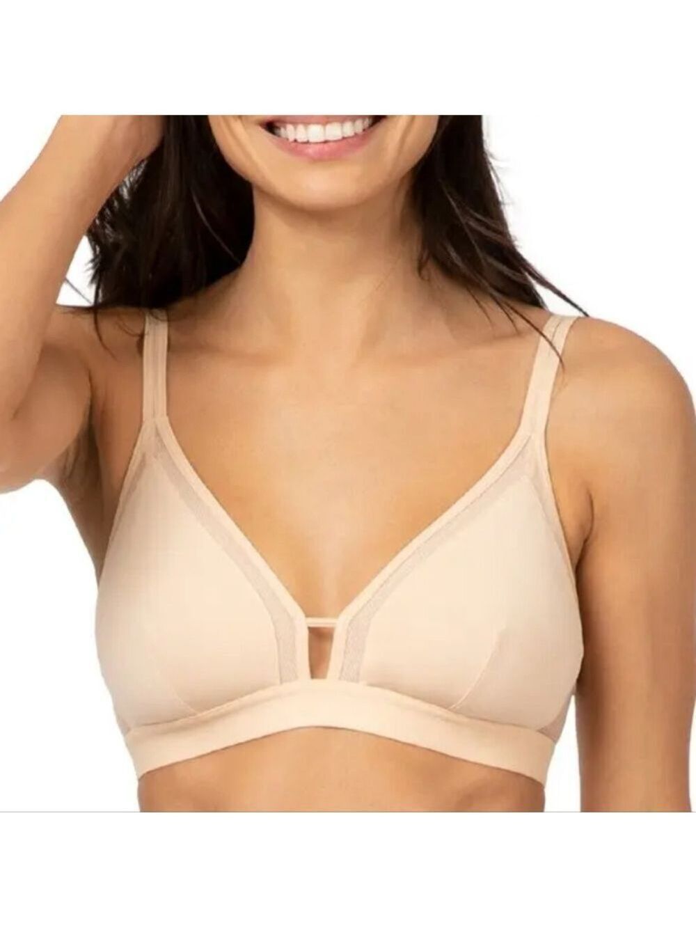 Lively The Mesh Trim 2.0 Wireless Bra - Toasted Almond